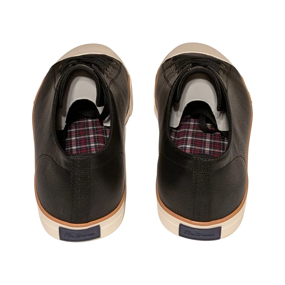 Ben Sherman Black Low-Top Sneakers with Cream Toe Cap
